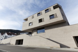 Modern residential and commercial building on Albert-Fraenkel-Platz, spa town of Badenweiler, Black