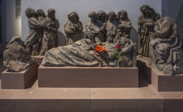 Sculptural representation of the Death of the Virgin Mary in St Kilian's Cathedral, Würzburg, Lower