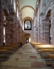 Imperial Cathedral, dThe cathedral of Speyer with the main organ, interior view, Speyer,