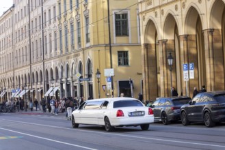 Maximilianstraße Munich on a normal Saturday, luxury cars on the fashionable and exclusive shopping