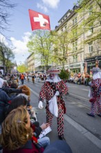 Participants dressed up as jesters from the guest canton of Schwyz, jesters' symposium of the