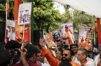 New Delhi, India, 4 June 2024. Bharatiya Janata Party (BJP) supporters celebrate as India's Prime