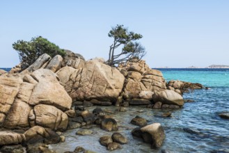 Picturesque beach with granite rocks, Spiaggia Di Capriccioli, Costa Smeralda, Sardinia, Italy,