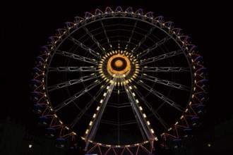 Night shot, Ferris wheel, illuminated, Christmas market, Schlossplatz, Stuttgart,