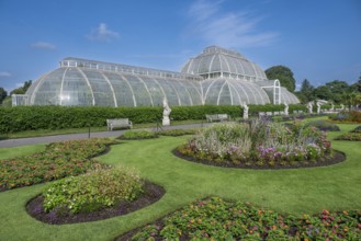 Palm House, oldest Victorian greenhouse in the world, Royal Botanic Gardens, Kew, London, England,