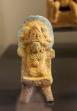 Figurine model of person sitting on a throne, from Jaina, Late Classic period, Mayan archaeological