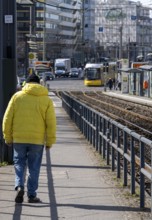 People and pedestrians in public road traffic, Berlin, Germany, Europe