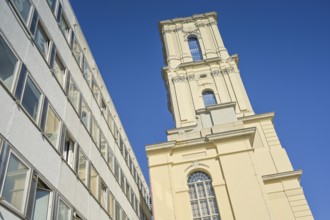 Garrison Church, on the left the old GDR computer centre, Breite Straße, Potsdam, Brandenburg,