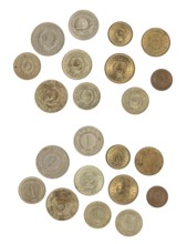 Various coins, Yugoslavia, Para and Dinar, used, obverse and reverse