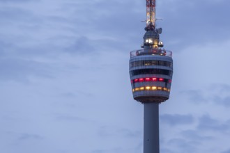 Stuttgart TV tower lights up in the national colours of black, red and gold for the 2024 European