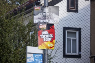 State election in Thuringia. Days after the election, election posters for the Alternative for