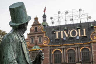 Poet and writer Hans Christian Andersen, bronze sculpture by Henry Luckow-Nielsen and Hans