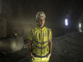 Graduate engineer (FH) Sebastian Reimann in construction lot H53, Brenner Base Tunnel, Wolf, Tyrol,