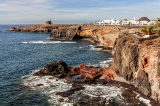 rocky promenade, Playa Blanca, Lanzarote, Canary Islands, Spain, Europe