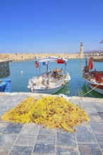 Venetian harbour, Rethymno, Crete, Greek Islands, Greece, Europe