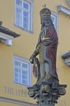 Emperor Joseph Fountain and Monument to Joseph I and Theatre of the City of Aalen, German with