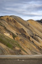 Rhyolite mountains, volcanic landscape, colourful erosion landscape with mountains,