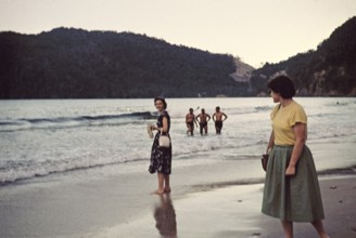 People at Maracas beach in the evening, Port of Spain, Trinidad