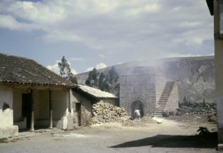 Brickworks and construction work, Ciudad Mitad del Mundo, Pichincha, Ecuador, South America 1962,