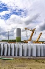 Wind turbine repowering, in the Issum-Oermten wind farm, 9 wind turbines in operation for over 20