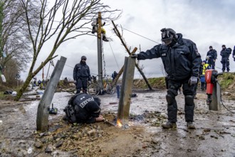 Beginning of the eviction of the Lützerath hamlet, camp of climate activists and squatters, at the