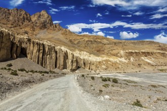 Road in Himalayas in Spiti Valley, Himachal Pradesh, India, Asia