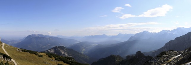 Alpine panorama of the Northern Alps, taken near Garmisch-Partenkirchen