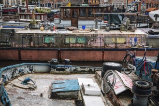 Old ships, inhabited, boathouse, dilapidated, weathered, canal, boat, nobody, dreariness, wreck,