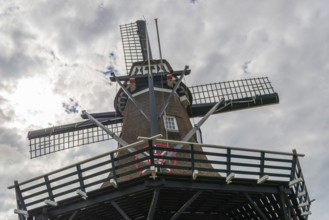 Windmill, timber construction, wood, architecture, historical, history, village, rural, tradition,