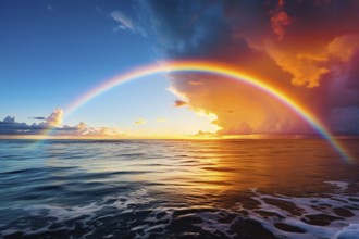 Rainbow over ocean. KI generiert, generiert, AI generated