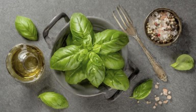 Food, herbs, fresh basil, AI generated, AI generated