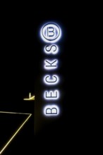 Lettering Becks, Becks Restaurant in Reutlingen at the Kreuzeiche, home kitchen, restaurant, neon