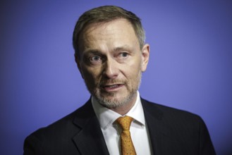 Christian Lindner, Federal Minister of Finance, photographed during a press statement after a