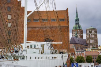 The former sail training ship Gorch Fock I, in the harbour of the Hanseatic city and UNESCO World