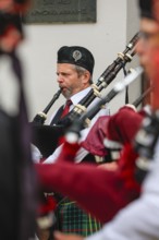 Bagpipe orchestra, Pipe concert, Sigmaringen, Baden-Württemberg, Germany, Europe