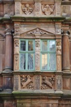 Hotel 'Zum Ritter St. Georg', facade and windows, Heidelberg, Baden-Württemberg, Germany, Europe