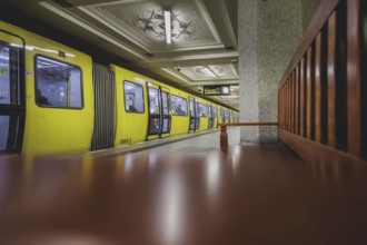 The underground line 3 runs at Rüdesheimer Platz in Wilmersdorf in Berlin, 27 February 2024.