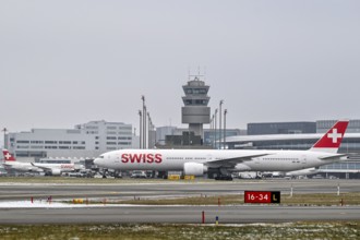 Aircraft Swiss, Boeing 777-300ER, HB-JNF, Zurich Kloten, Switzerland, Europe