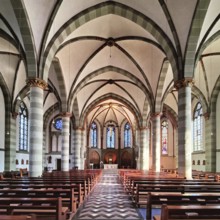 St. Lambertus Church, interior view, historic upper town, Mettmann, Bergisches Land, North