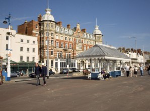 People walking along the promenade at Weymouth, Dorset, England, United Kingdom, Europe