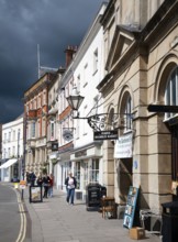 Historic buildings in the Market Place, Devizes, Wiltshire, England, United Kingdom, Europe