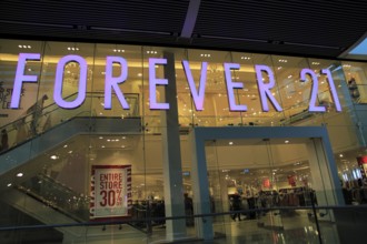 Forever 21 shop inside Westfield shopping centre, Stratford, London, England, UK