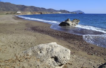 Beach at Los Escullos, Cabo de Gata natural park, Almeria, Spain, Europe