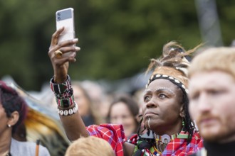 Visitors at the Federal President's Citizens' Festival in Bellevue Palace Gardens, Berlin,