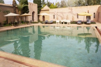 Swimming pool at Palais Claudio Bravo, Taroudant, Sous Valley, Morocco, north Africa, Africa