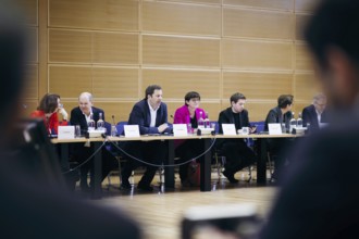 SPD Executive Committee, recorded in the Willy Brandt House during a board meeting in Berlin, 8