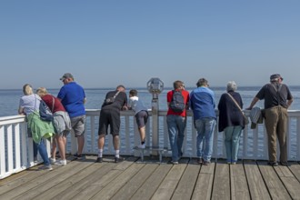 People, Alte Liebe viewing platform, Cuxhaven, Lower Saxony, Germany, Europe