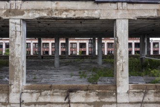 Detroit, Michigan, Detail of the old Packard auto plant. Designed by Albert Kahn and opened in