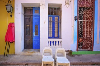 Scenic colorful Old Havana streets in historic city center (Havana Vieja)