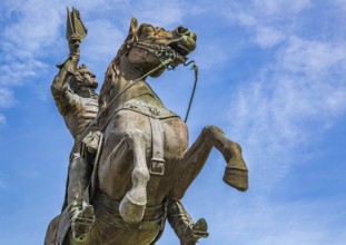 Statue of General Andrew Jackson in front of the St. Louis Cathedral at Jackson Square in the